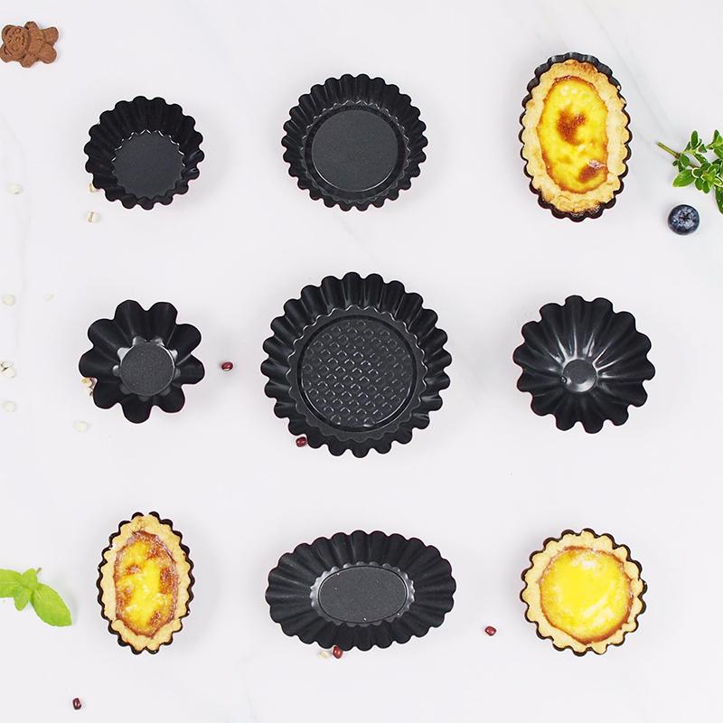 Leeseph 12-Pack Tart Mold Cupcake Cake Muffin Mold Tin Pan Baking Tool Carbon Steel