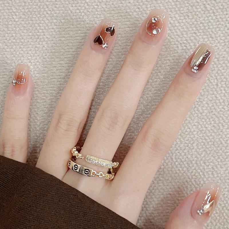 

30 pcs Crystal Cat Eye Oval Press-on Nails - Summer Whitening Collection