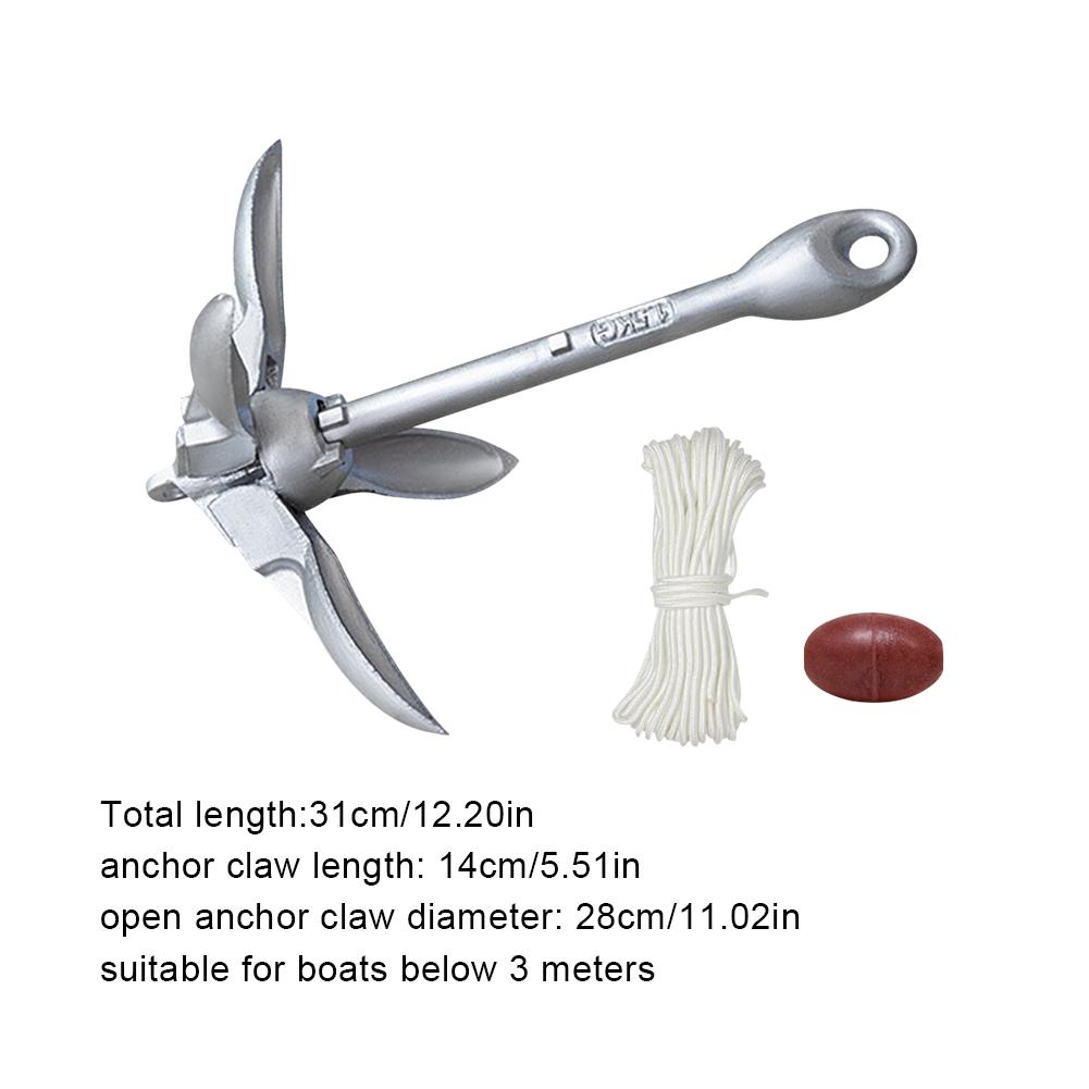 0.7/1.5KG Grapnel Anchor Folding Kayak Anchor with 65ft Marine Rope and Buoy for Kayak Fishing Canoes Jet Ski SUP Board