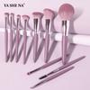 10-Piece Wooden Handle Makeup Brush Set With Soft Synthetic Bristles Face Eyes Professional Cosmetic Tools