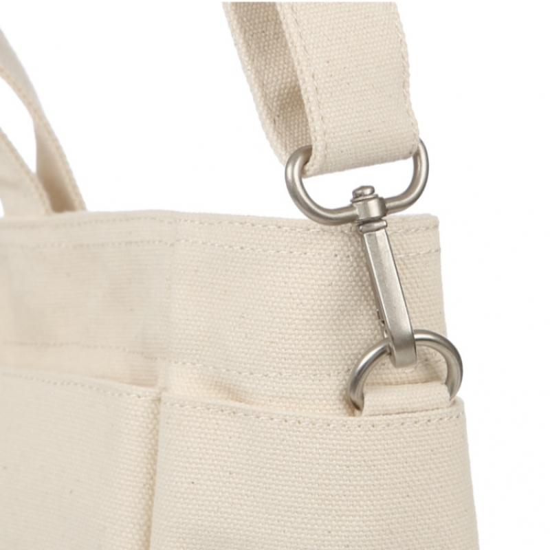 KANGOL Tumbler Canvas Medium Tote Bag Ivory 3813