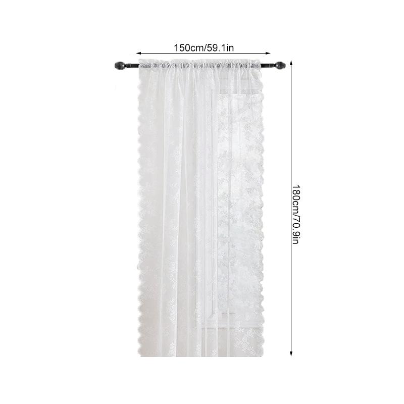 1PC Semi-Shading Elegant Gauze Curtain French Style Curtain Home Decoration Lace Material Exquisite 100x100/140/200cm  150x180cm