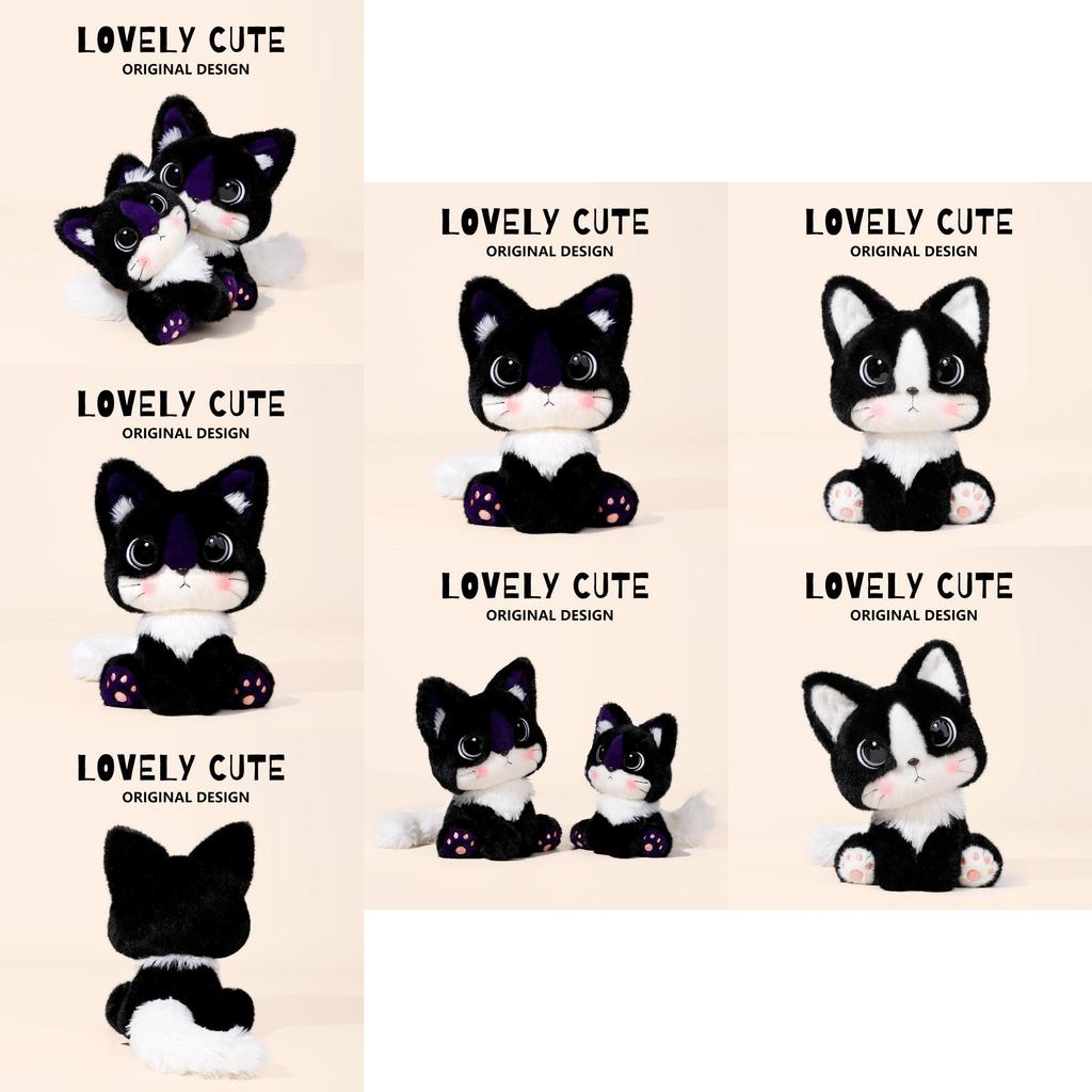 Cartoon Cat Plush Toy With Soft Short Pile For Kids And Collectors