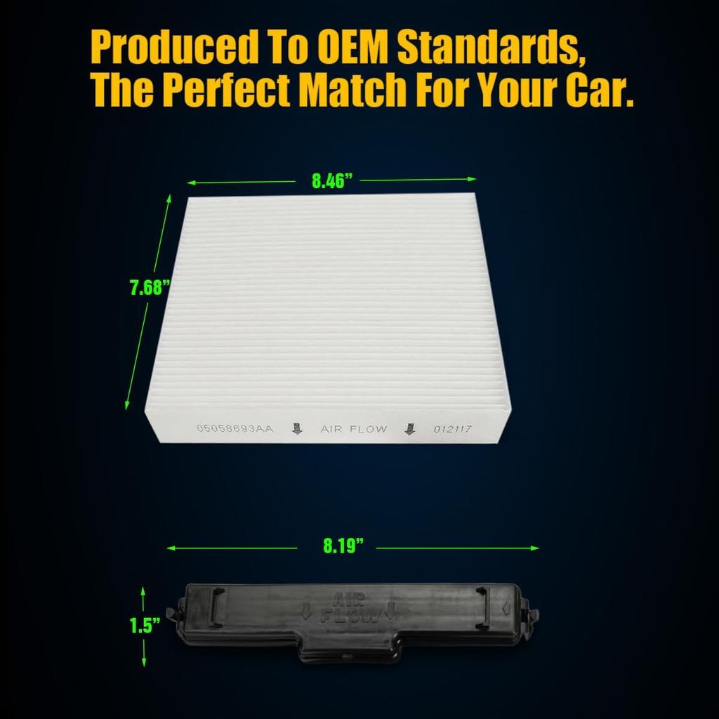 Air Filter Kit Cabin Air Filter & Filter Access Door 68052292AA 68318365AA for RAM 1500 2500 3500 Cabin