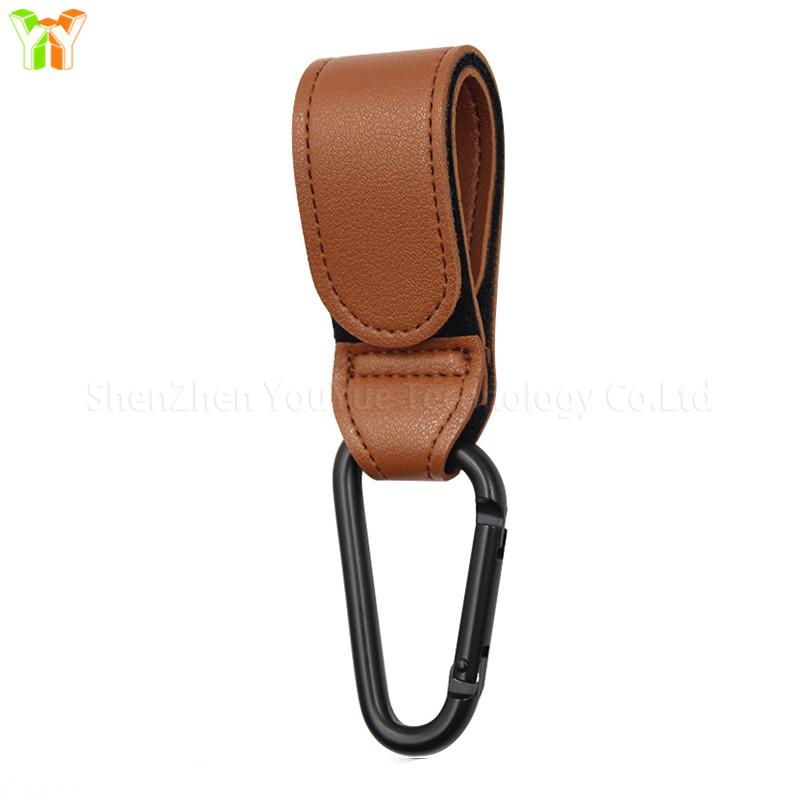 Leather Style Baby Stroller Hooks Non-Slip Stroller Clips Universal Stroller Bag Hooks Accessories 20.7x3.1cm коричневый