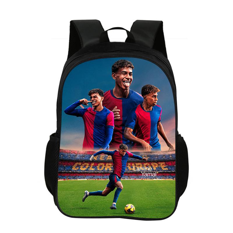 L-Lamin Yamal School Backpack Football Star Rucksack Child Bookbag Knapsack Fashion Schoolbag Football Sports Backpack Kids Gift