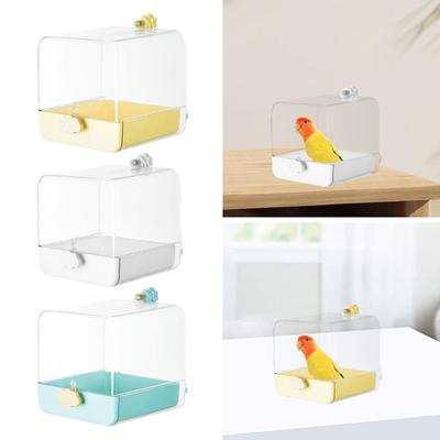 Bain pour oiseaux Boîte Bain pour perroquet en cage Accessoire de cage avec tiroir inférieur Maison de bain pour perroquet pour canari Inséparables Perruche