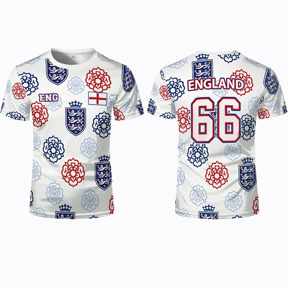 2026 New England Flag Print T-Shirt Summer Outdoor Sports Breathable Quick-Drying Soccer Jersey Men's Fan Daily Training Apparel