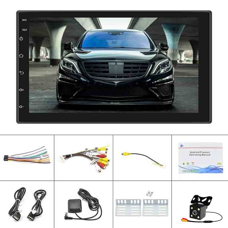 7''  Universal Auto Android Car Radio Touch Screen Support Car DVR Rear View Mirror Link WIFI GPS Bluetooth FM Receiver