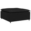 Modular Sofa with Ottoman Cushions Fabric Black