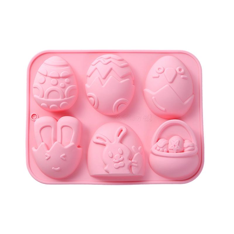 Easter Bunny Egg Shaped Silicone Cake Cookies Mold Chocolate Candy Baking Tool For Easter Kids Birthday Party Diy Decoration