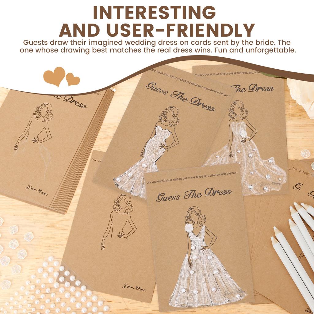 30 Pezzi/set Indovina l'Abito Giochi per Addio al Nubilato per gli Ospiti Carte Giochi per Matrimonio Divertenti Forniture per Feste di Matrimonio Idee Giochi Fai-da-te