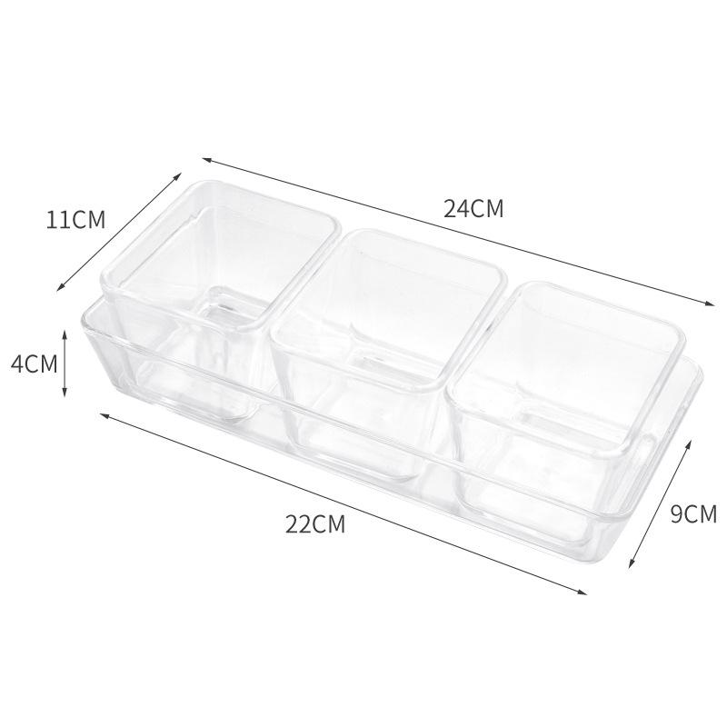 Rectangular Acrylic Snack Dish - Transparent Plastic Fruit Plate for KTV Bars