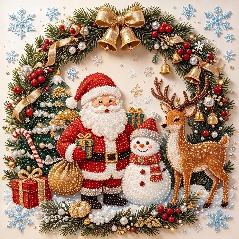 Santa Claus Christmas Rhinestone Painting Art Kit Handmade Christmas Decor Holiday Gifts