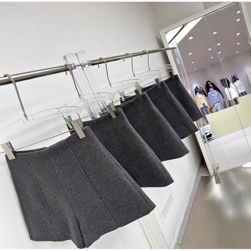 

High-Waist Wool Slimming Wide-Leg Casual Shorts for Autumn & Winter 2XL серый