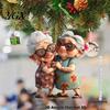 Feline Car Ornament Pendant Old Lady Design Acrylic Hanging Accessory Indoor Outdoor Christmas Tree Door Window Decor