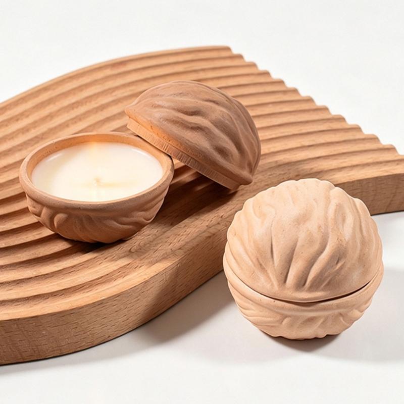 Nut Shape Silicone Candle Cup Molds With Lid For Making Candle Soap Storage Box Concrete Flowerpot And Resin Casting