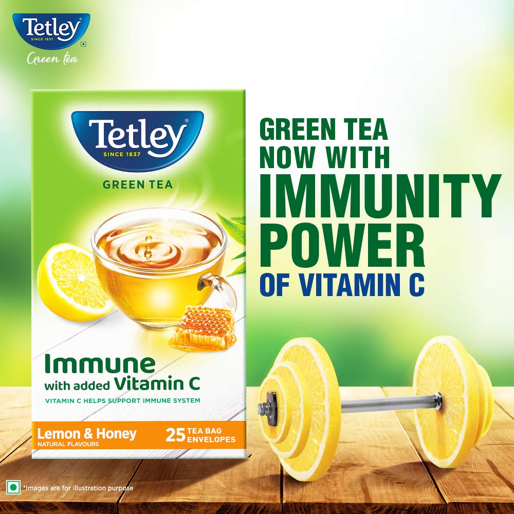 Tetley Green Tea, Lemon and Honey, 25 Tea Bags