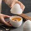Bol à Dessert Céramique Forme d'Œuf Motif Rayé Résistant à la Chaleur Bol Cuisine Moléculaire Hôtel