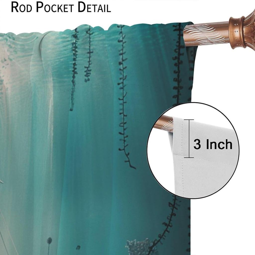 Mystical Ocean Shipwreck Blackout Curtains for Living Room Bedroom, Vintage Horror Pirate Ship Window Curtains Rod Pocket Thermal Insulated Window