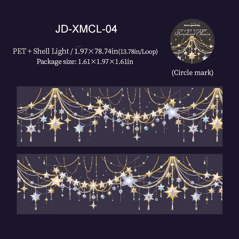 Starlight Pendant Chain Series Vintage Butterfly Light Landscape PET Tape Creative DIY Journal Material Collage Stationery
