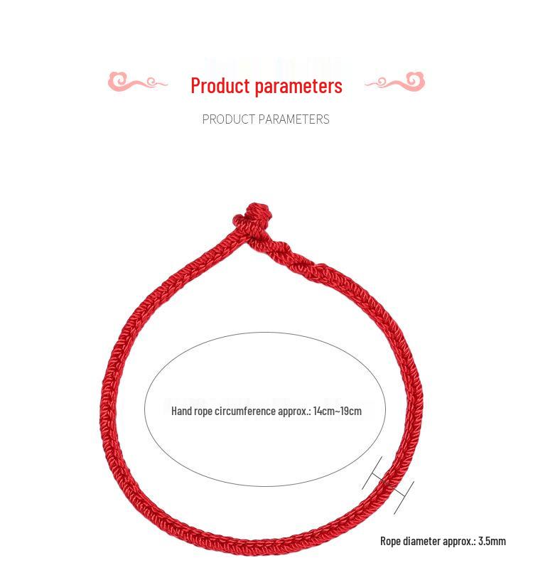 Dragon Knot 3.5mm Red Rope Bracelet, Hand-Woven for Benming Year, Wearable with Gold and Silver Jewelry.