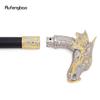 Golden White Dragon Head Fashion Walking Stick Decorative Stick Cospaly Vintage Performance Stage Cane 94cm
