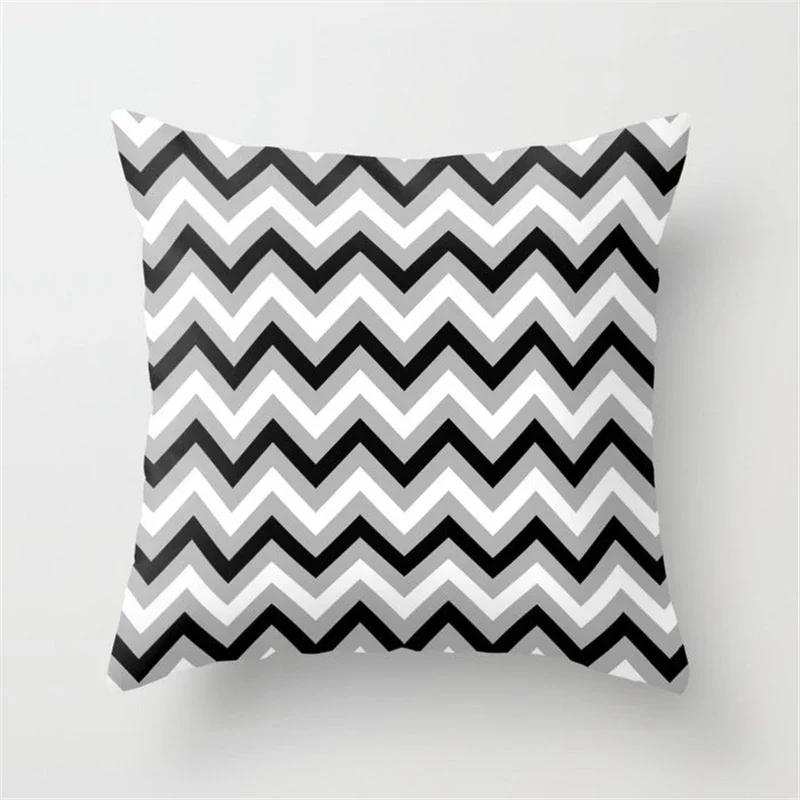 

New Nordic Grey Geometric Pillow Covers Polyester Throw Pillows Cover Modern Fashion Livingroom Sofa Bed Cushion Cover 45X45cm 16x16Inch