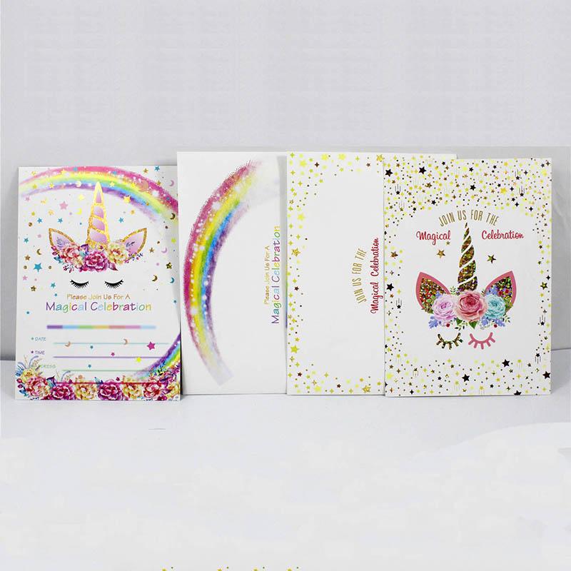 

Magical Unicorn Invitations Card Unicornio Birthday Party Invitation Cards for Kids Birthday Baby Shower Unicorn Party decor
