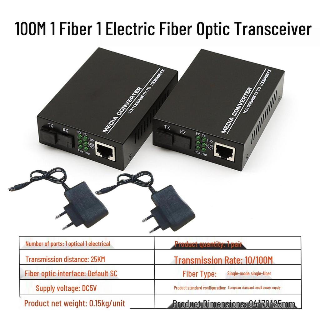 HTB-GS-03AB Single-Mode Single-Fiber Optic Transceiver SC - Gigabit 1 Fiber, 1 Electric