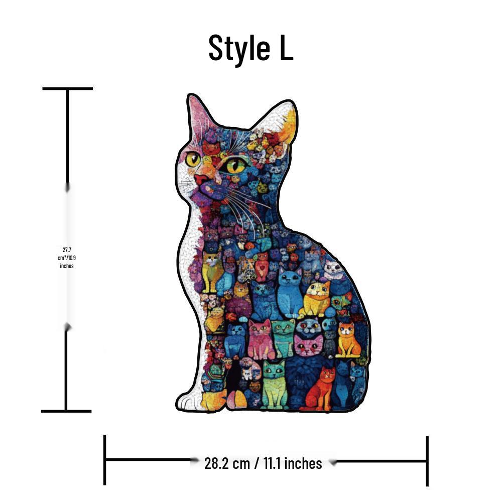 HOOLOOG Unique Cat Wooden Jigsaw Puzzle and Money Box Gift