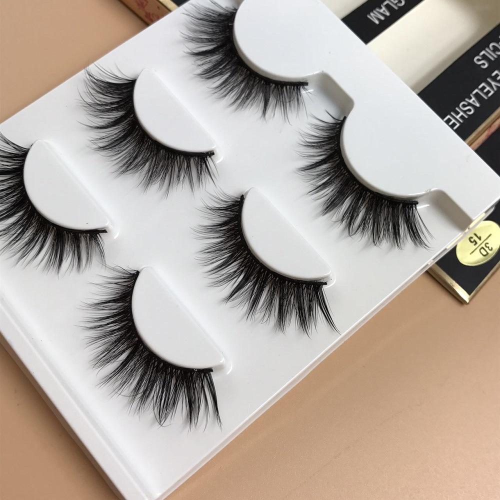 Mink Hair False Eyelashes Three Pairs Of Multi -Layer Three -Dimensional Eyelashes Natural Nude Makeup Curling Eyelashes