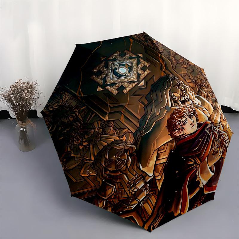 1pc Outdoor Umbrella with Lord of the Rings Characters, Automatic Opening/Closing, Portable 3-Fold Design, 8-Rib Iron Frame - Perfect Gift for Fa