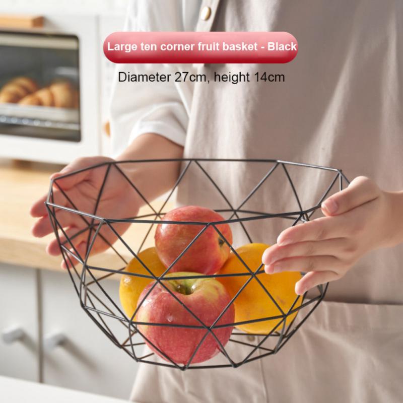 Simple Modern Iron Fruit Basket Fruit Container Bowl Home Creative Snacks Bread Storage Drain Basket Table Snacks Household