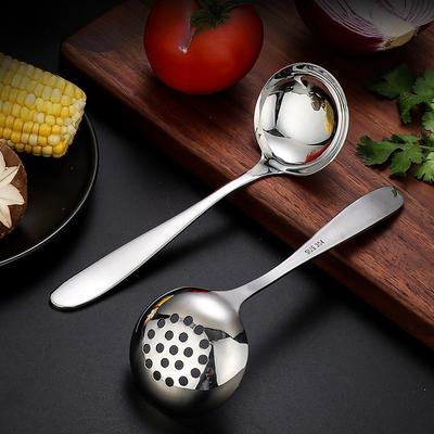 Großer Suppenlöffel aus Edelstahl zum Servieren und Trinken Haushaltslöffel mit langem Griff für Reisbrei