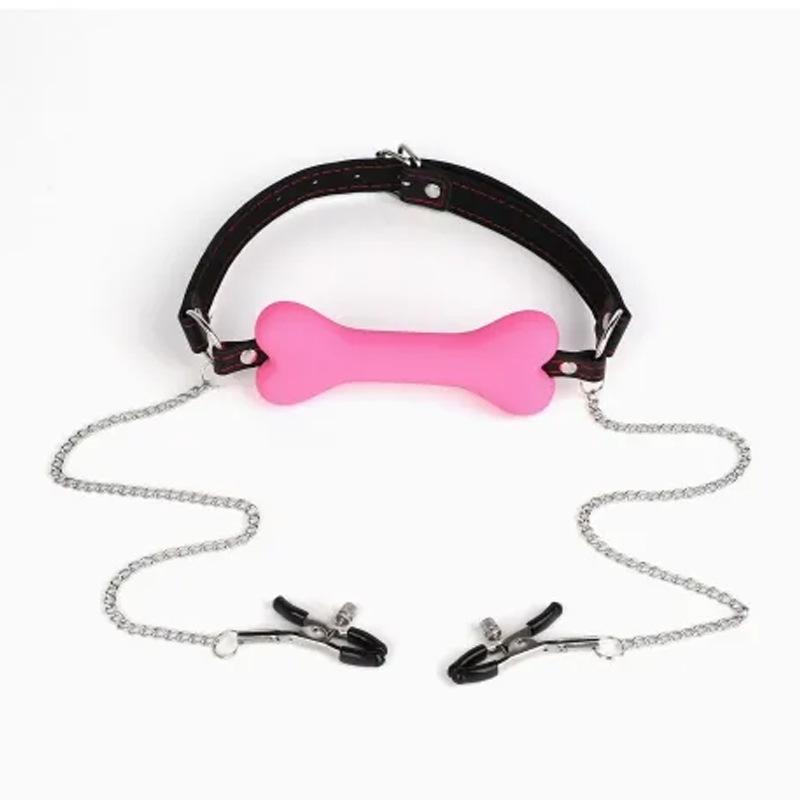Soft Harness Mouth Silicone Dog Bone Ball Gag Open Mouth Gag Bdsm Bondage Slave Gag Sex Products Sm  Sex Toys for Women