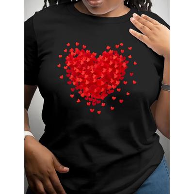 European Size Valentine Flying Hearts Tshirt, Valentine Day Cute Red Hearts Tee, Flying Red Hearts Sweater, Cute Girly Valentine Day Gift