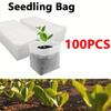100PCS Non-woven Seeding Grow Bags Biodegradable Seed Nursery Bags Plants Seeds to Sow Flower Pots Pouch Home Garden Supply