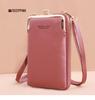 2025 Women's Korean Style Lychee Grain Large Capacity Crossbody Phone Bag & Wallet.