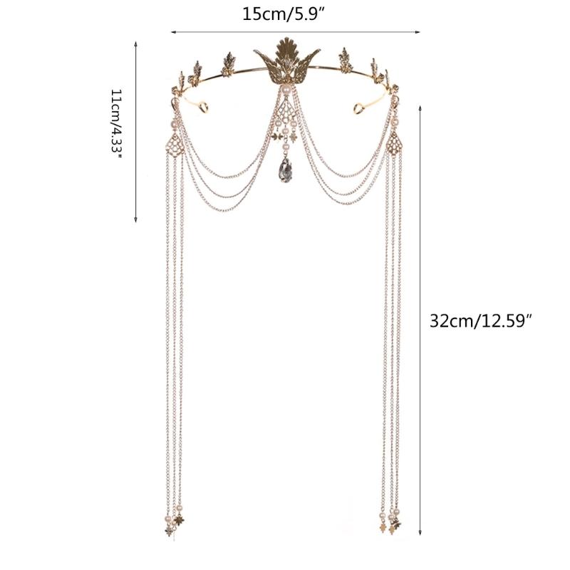 Strass-Diadem Kristall-Prinzessinnenkrone mit Quaste Funkelndes Stirnband Haar-Accessoire für Damen Hochzeit Abschlussball Braut De
