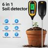 Handheld Soil Tester 6 In 1 Fertility pH Temp Moisture Light Humidity Meter LCD Soil PH Detector Plant Garden Soil Analyser