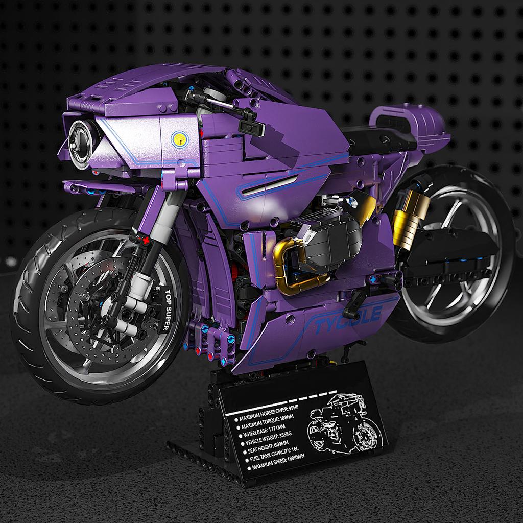 1:5 Scale Model Latte Motorcycle Supercar Building Block City Technique Racing Speed Champions Sport Car Toy Children's Birthday Gift No.T4055