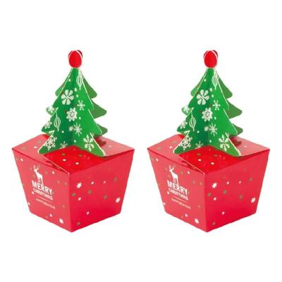 Festival Season Gift Packaging Box With Thickened Wall Holiday Tree Designs For Long Distances Shipping