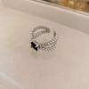 Zircon love open ring light luxury high sense index finger ring personality niche Internet celebrity ring fashion jewelry