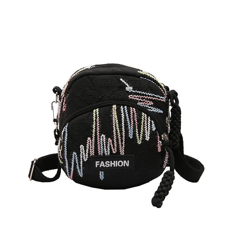 Canvas Small Crossbody Bag For Women With Zipper Pocket And Key Clip In Street Style