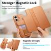 CASENEO For iPhone 16 Plus Magnetic Case RFID Blocking Wallet Detachable Leather Phone Cover with Wristband