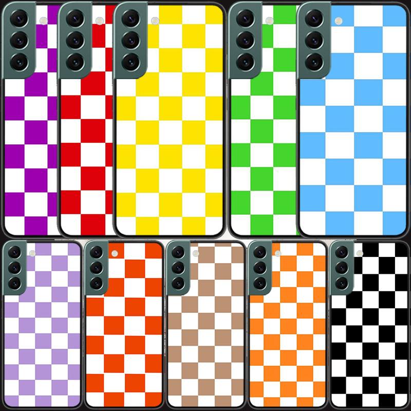 Retro Classic Chess Board Grid Phone Case For Samsung Galaxy S22 S25 Ultra S21 S10 Plus S26 Edge S20 S23 S24 FE Cover Silico