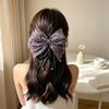 Handmade Chiffon Floral Bow Ponytail Clip for Voluminous Hair