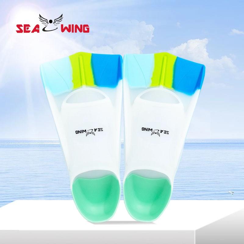 Kids Silicone Swim Fins Swimming Training Frog Kick Practice Lightweight Short Blade Dive Children Adults