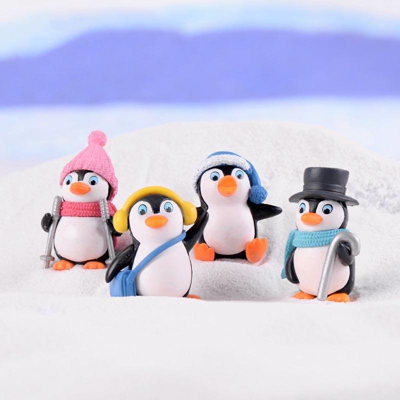 Mini Winter Penguin Miniature Figurine DIY Crafts Christmas Figures For Fairy Garden